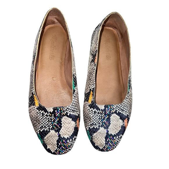 Madewell The Cory Snake Embossed Leather Colorful ballet flats.- size 7 - I-P8 - Picture 1 of 8